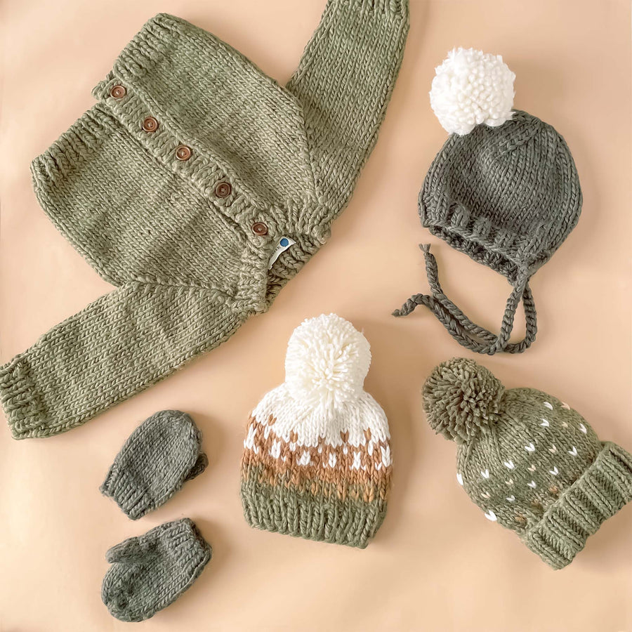 Classic Cardigan, Olive | Baby & Kids Winter Sweater: XS; 6-12m