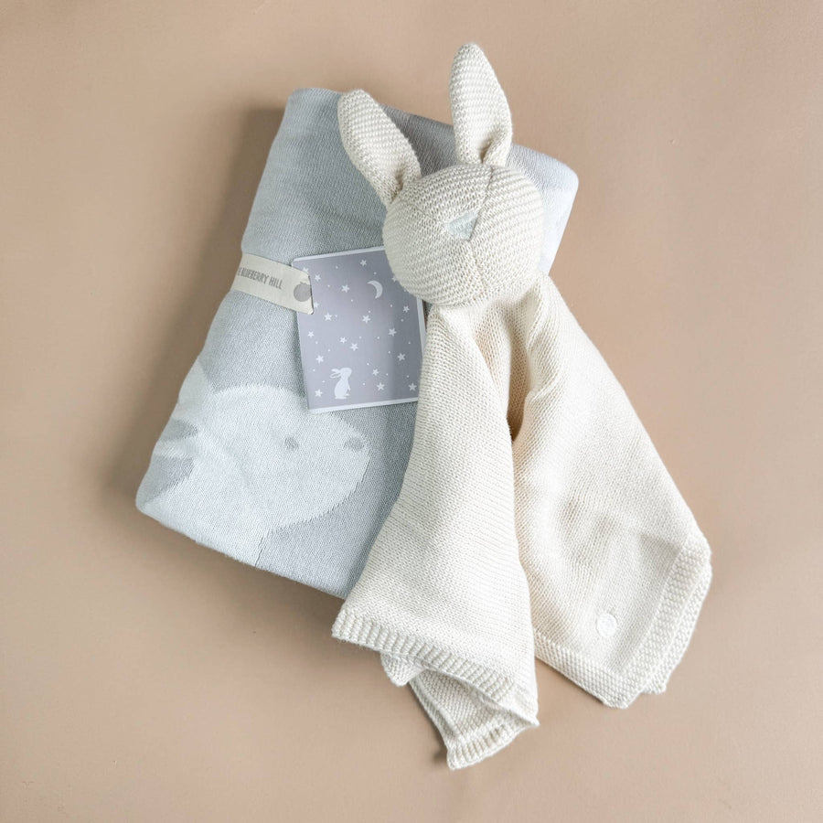 Lovey Bunny Cream Baby Gift Blanket Toy Spring Cuddle Cloth