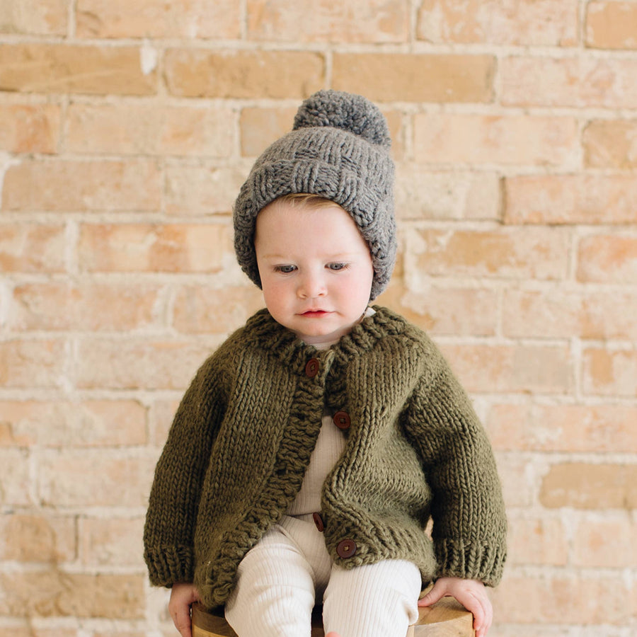 Classic Cardigan, Olive | Baby & Kids Winter Sweater: XS; 6-12m