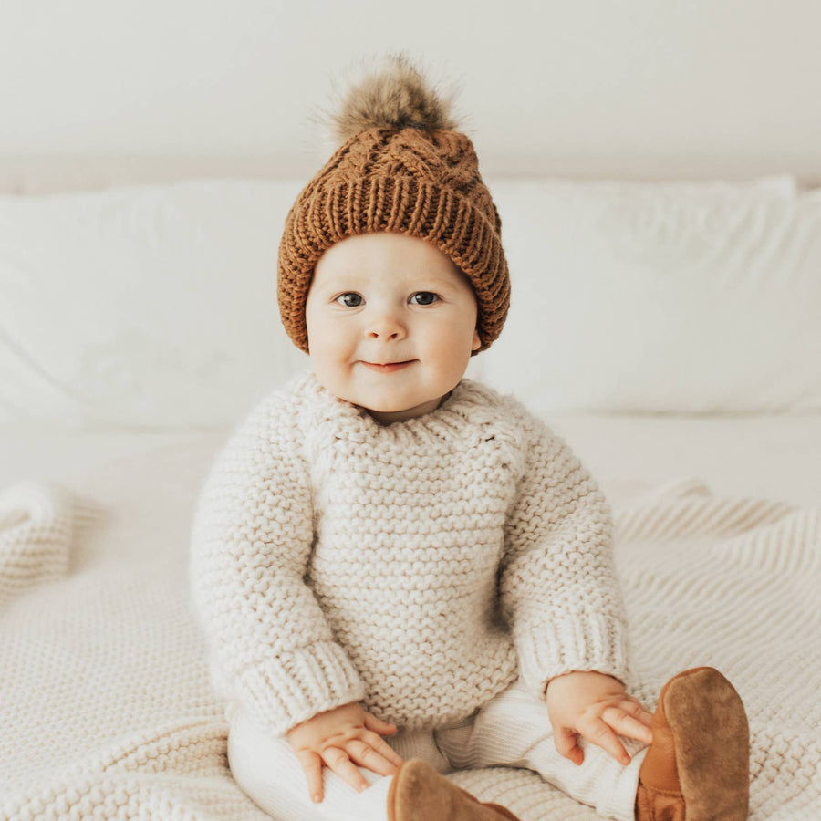 Garter Stitch Crewneck Sweater