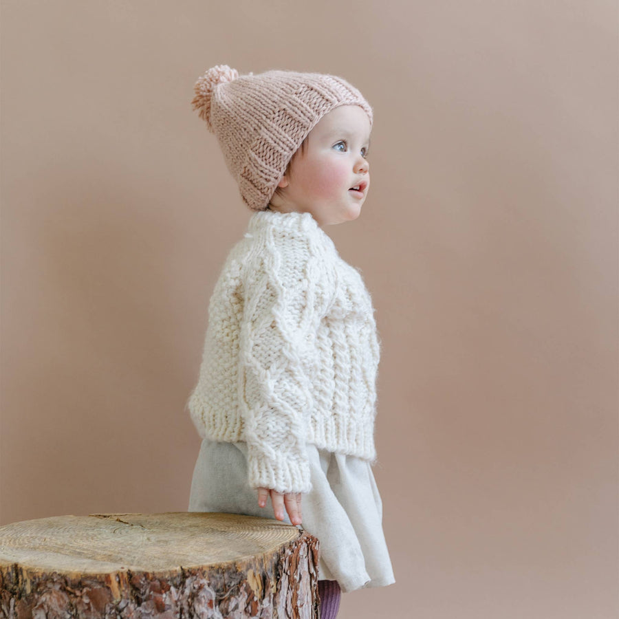 Fisherman Sweater, Cream Baby Kids Clothing Apparel Winter