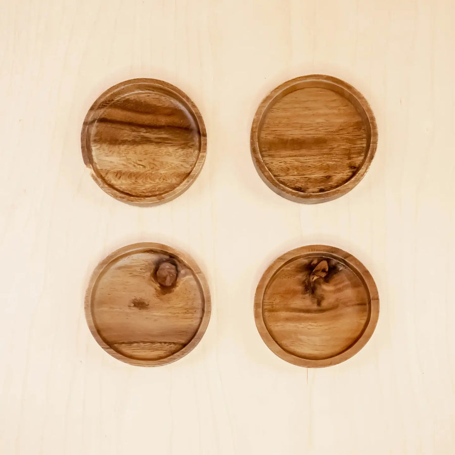 Acacia Wood Coasters, Set of 4