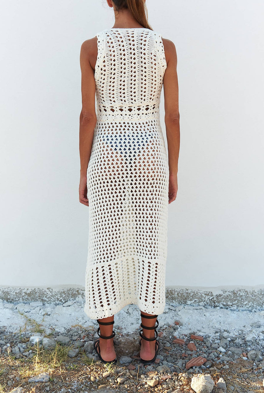 Nisa Hand Crochet Organic Cotton Dress