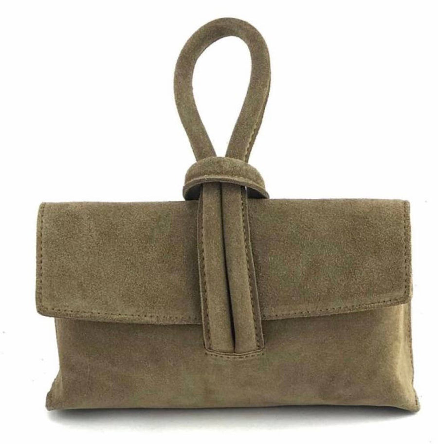 Suede Leather Crossbody Bag JIJOU CAPRI: Taupe