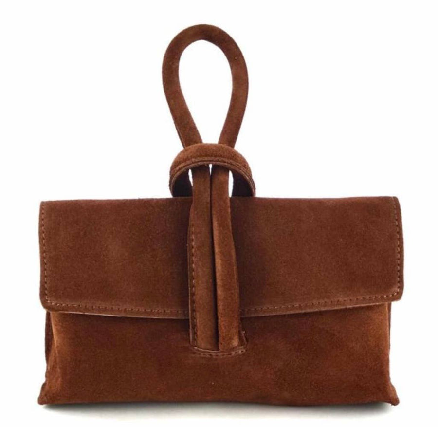 Suede Leather Crossbody Bag JIJOU CAPRI: Choco