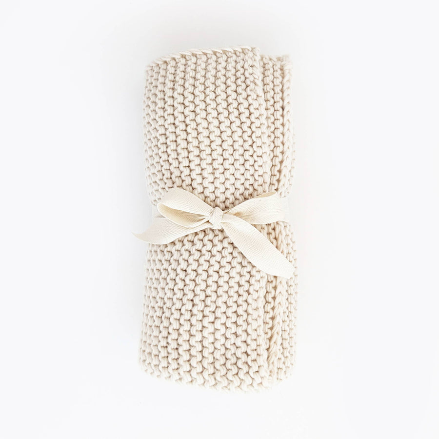 Natural Stitch Knit Baby Blanket