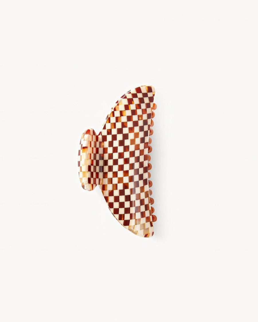 Midi Heirloom Claw in Tortoise Checker Clip