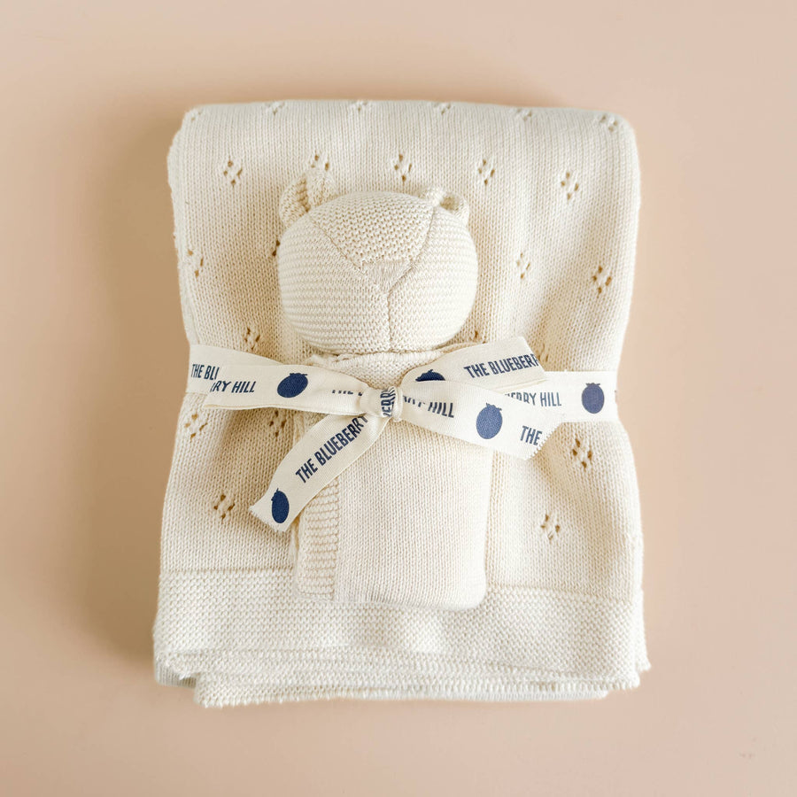 Lovey Bear Cream Baby Gift Blanket Toy Spring Summer