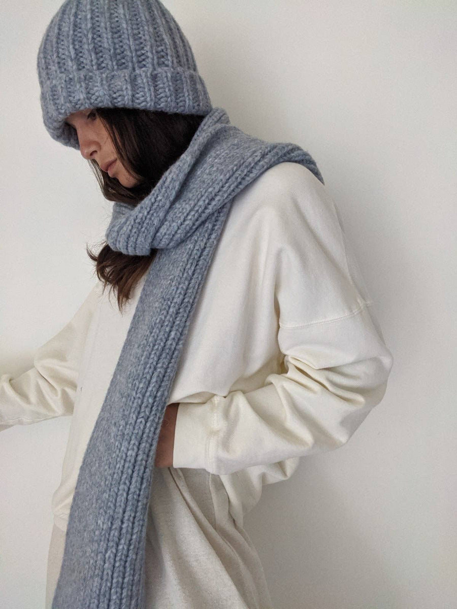 CeCe Knitted Alpaca Scarf: Ivory