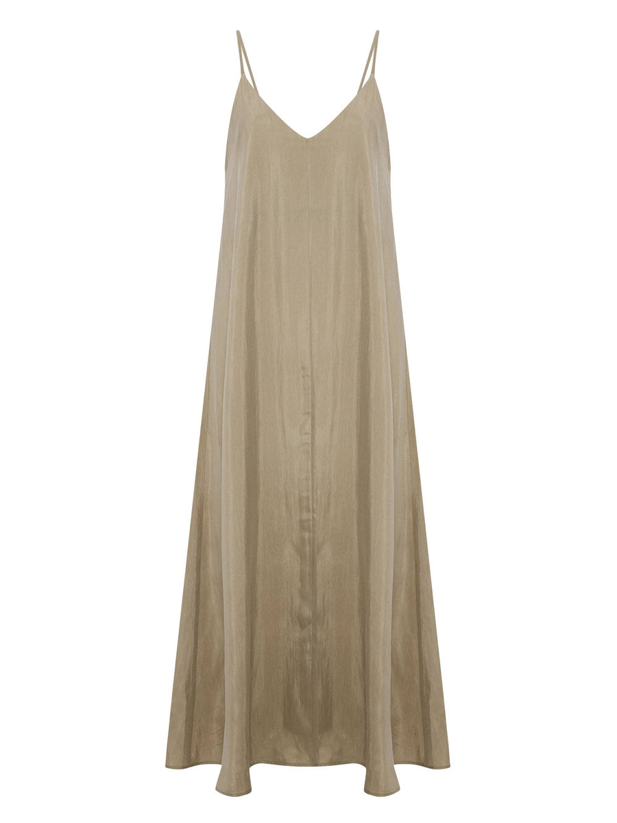 Lucid Flow Maxi Dress - Khaki Green