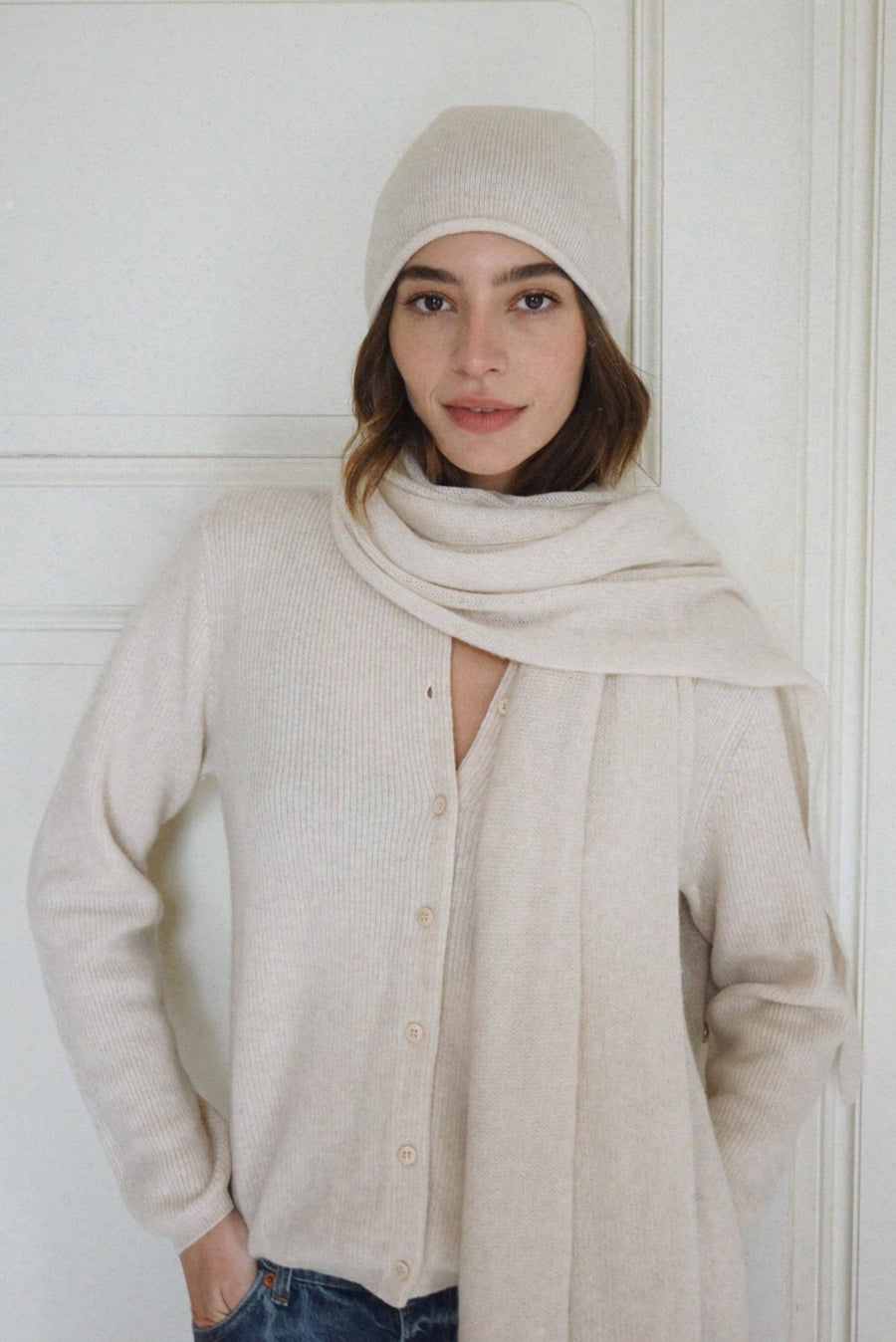 The Mathilda Cashmere Beanie // Moon