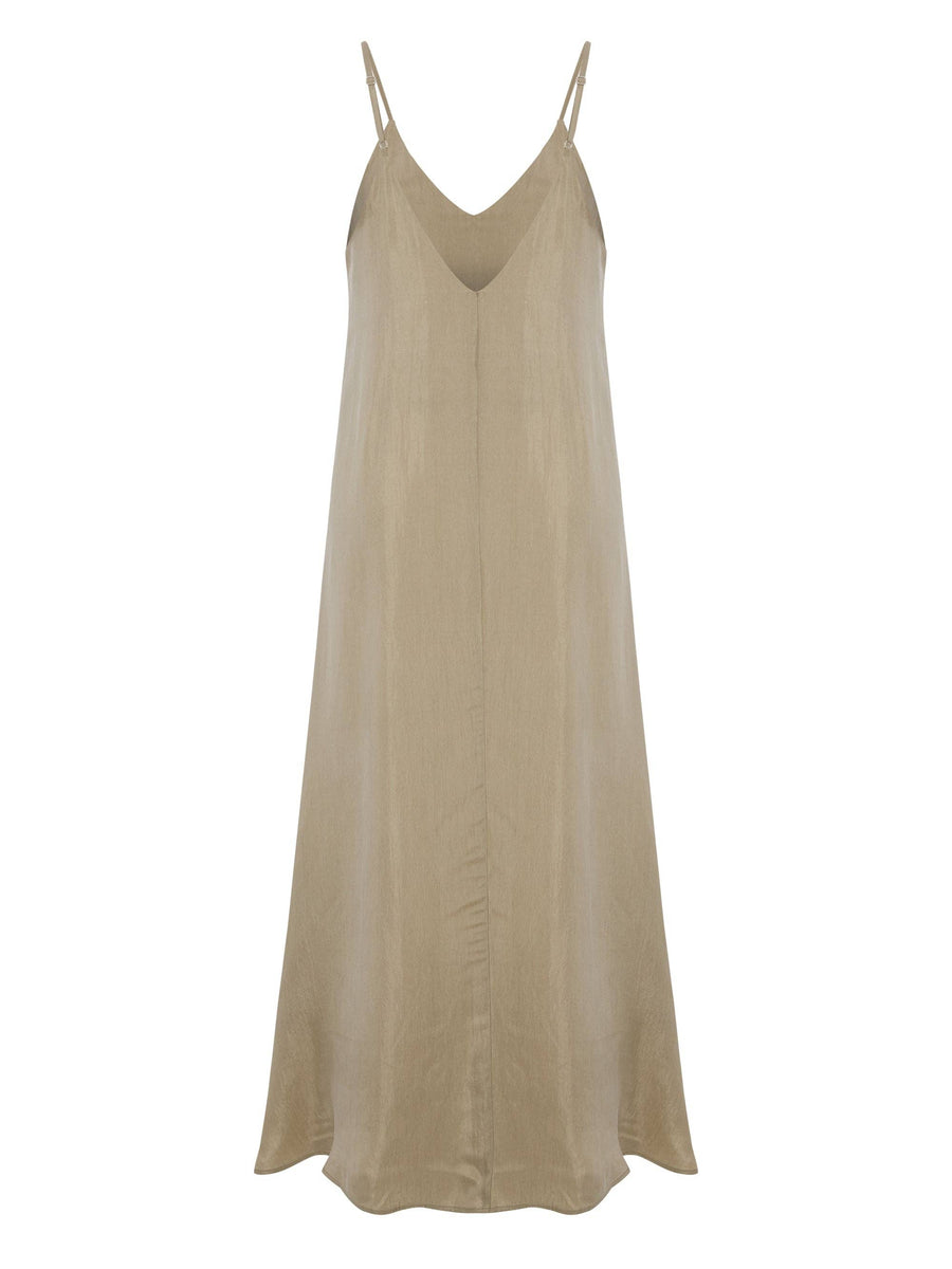 Lucid Flow Maxi Dress - Khaki Green