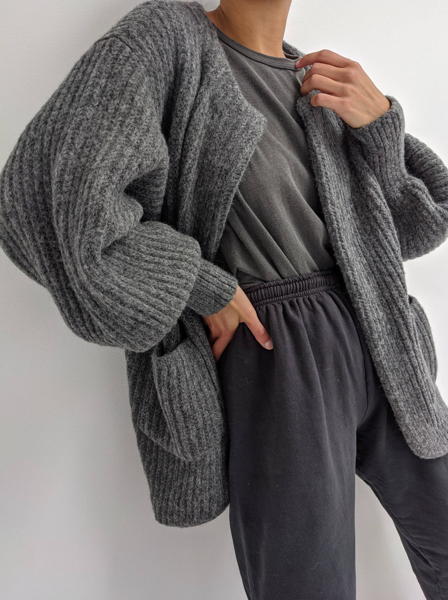 Dylan Knitted Alpaca Coat: Oat / O/S