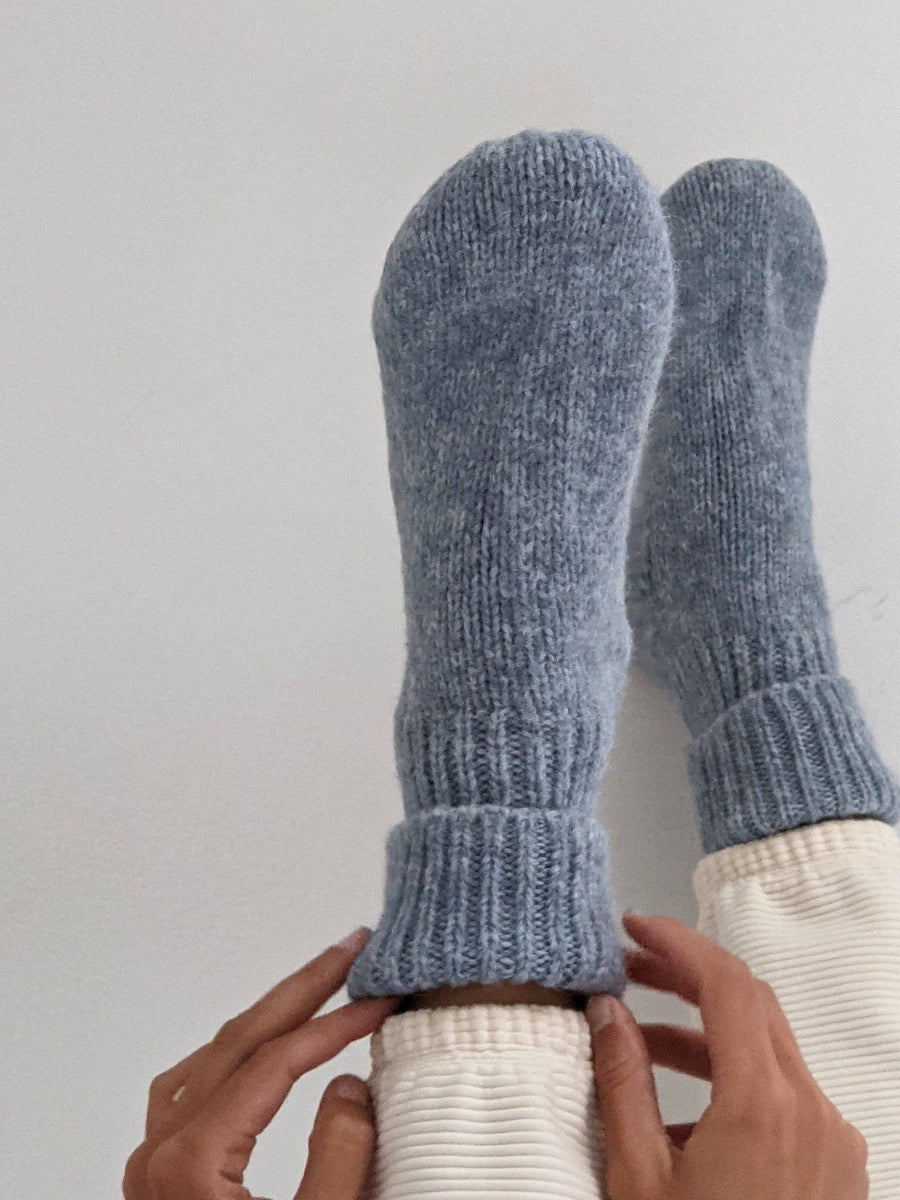 Danny Knitted Alpaca Socks: Oat / 2