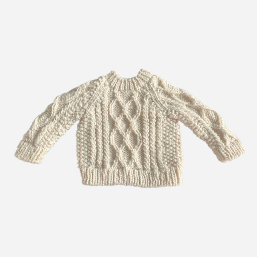 Fisherman Sweater, Cream Baby Kids Clothing Apparel Winter