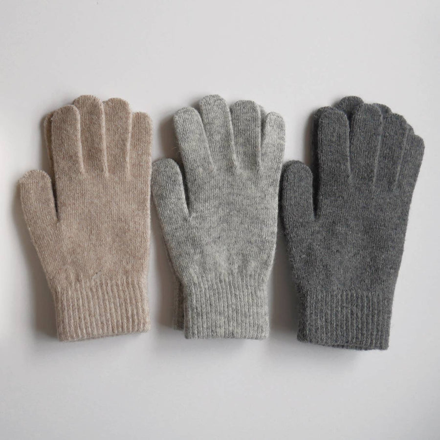 Comfy Cozy Wool Gloves: Lt H. Grey