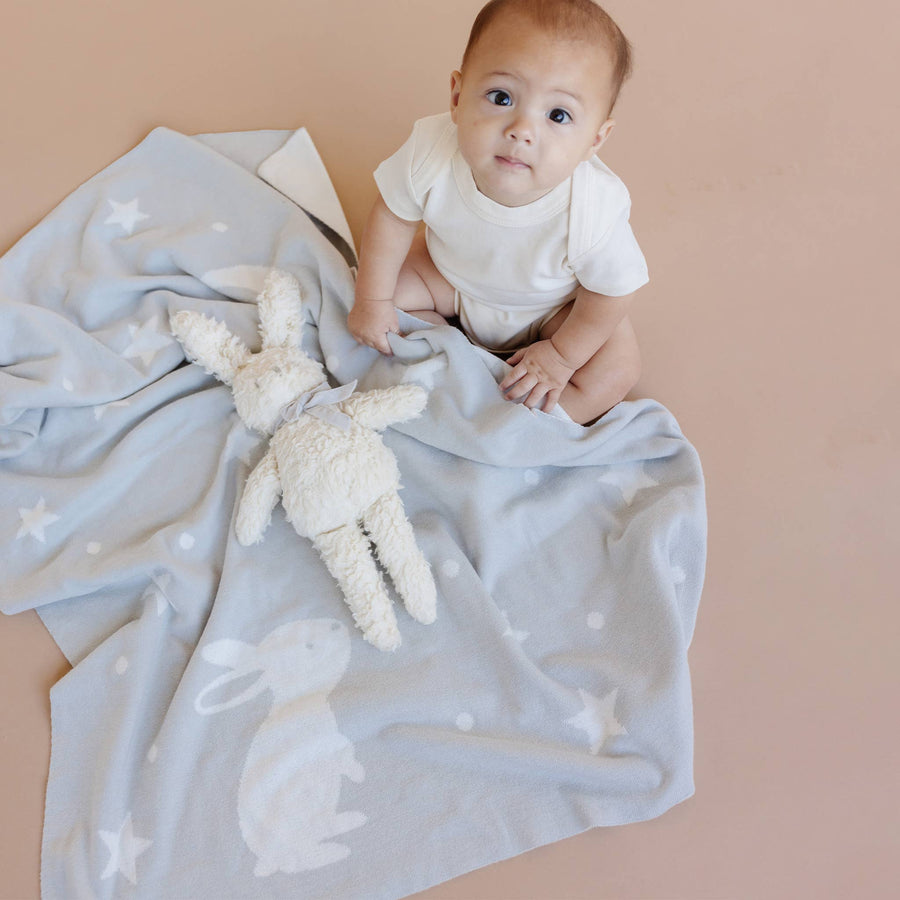 Plush Bunny Grey Bow Doll Baby Sherpa Organic Cotton Spring