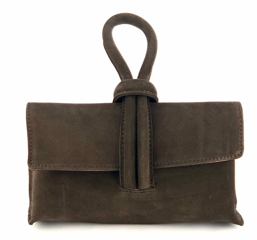 Suede Leather Crossbody Bag JIJOU CAPRI: Choco