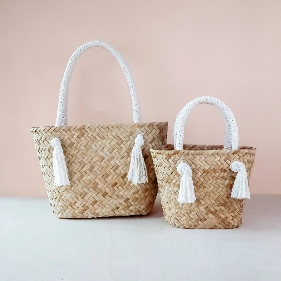 Classic Market Tote with Braided Handles