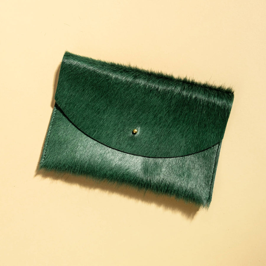 Envelope Pouch - Kelp Hair on Hide