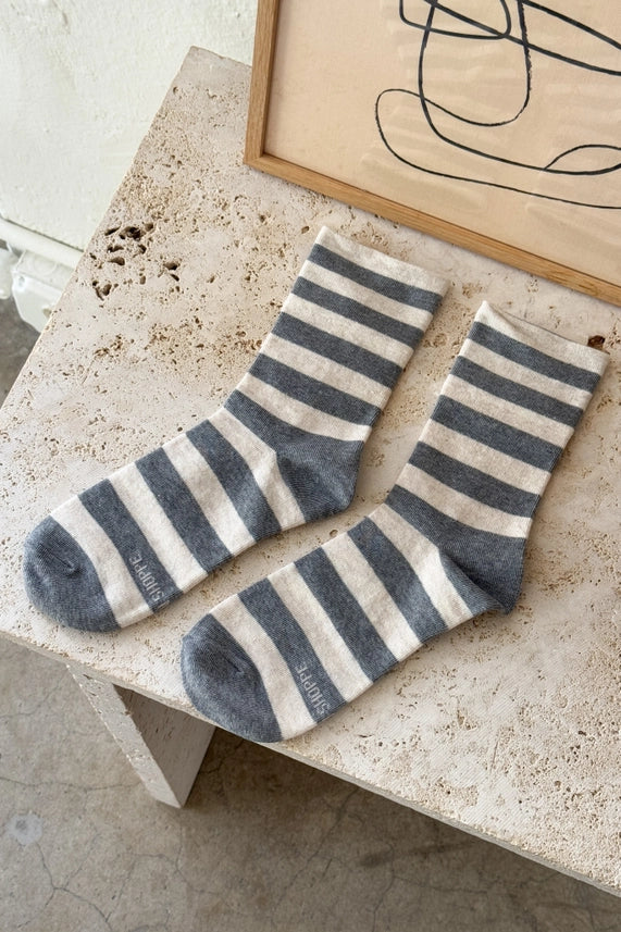 Wally Socks | Grey Stripe