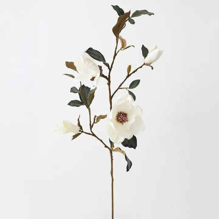 Cream Magnolia Fake Flower Branch
