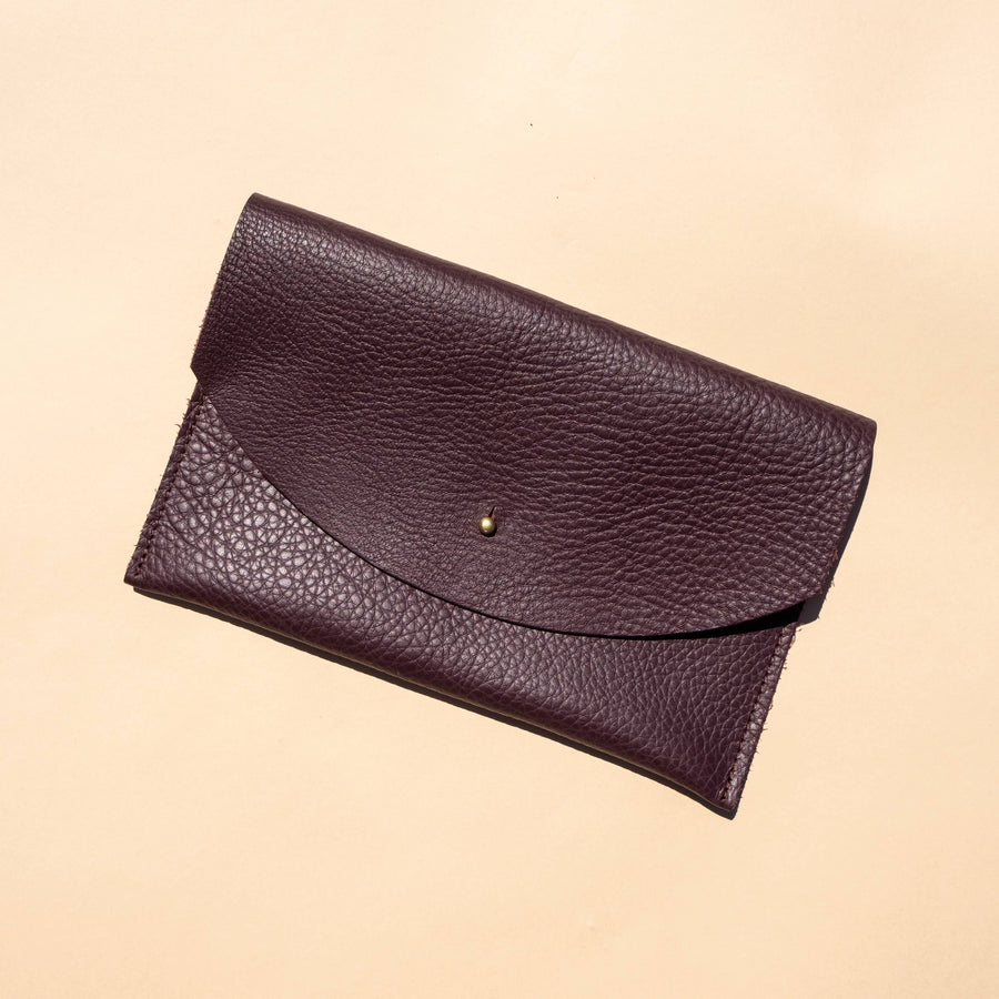 Envelope Pouch - Plum Leather