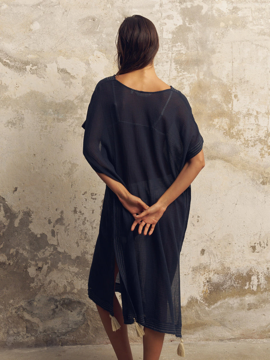 Ela Kaftan Dress / Navy