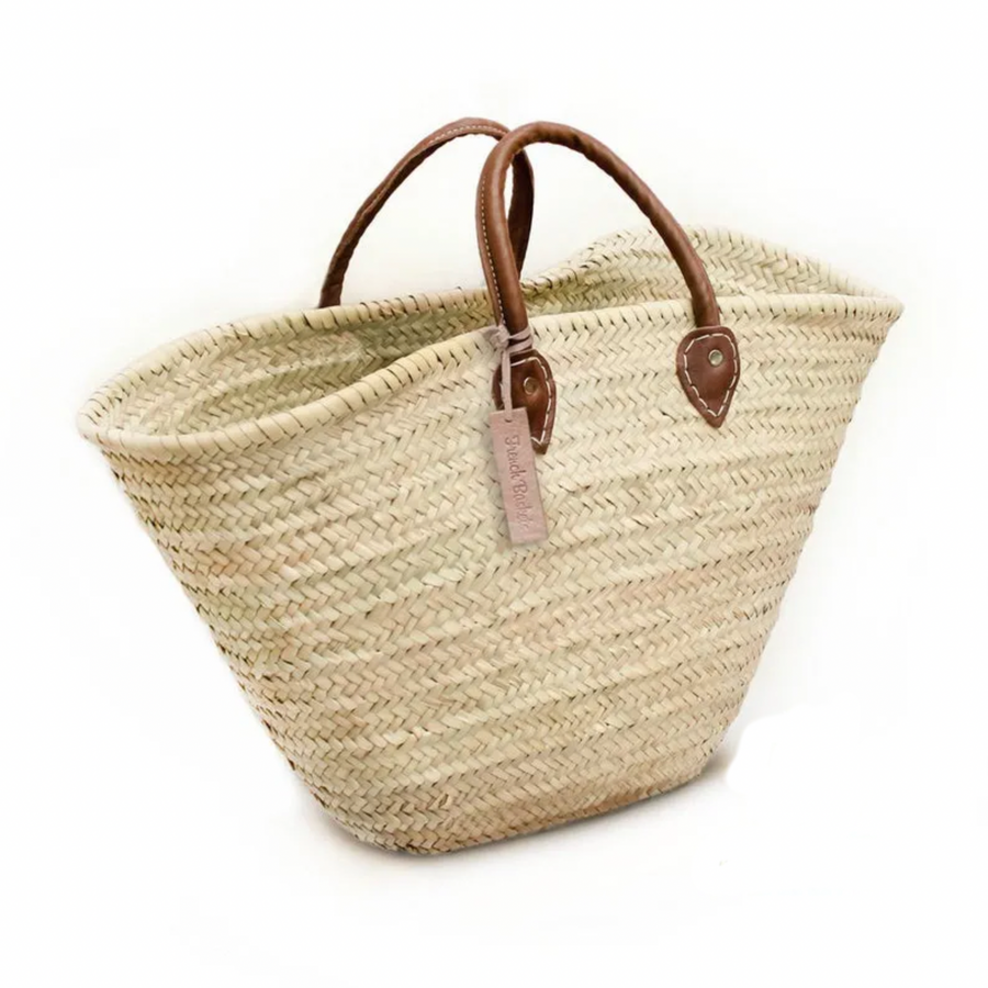 French Basket With Leather Handle