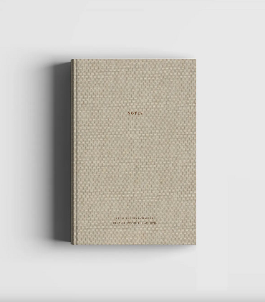 Natural Beige Linen & Golden Notebook