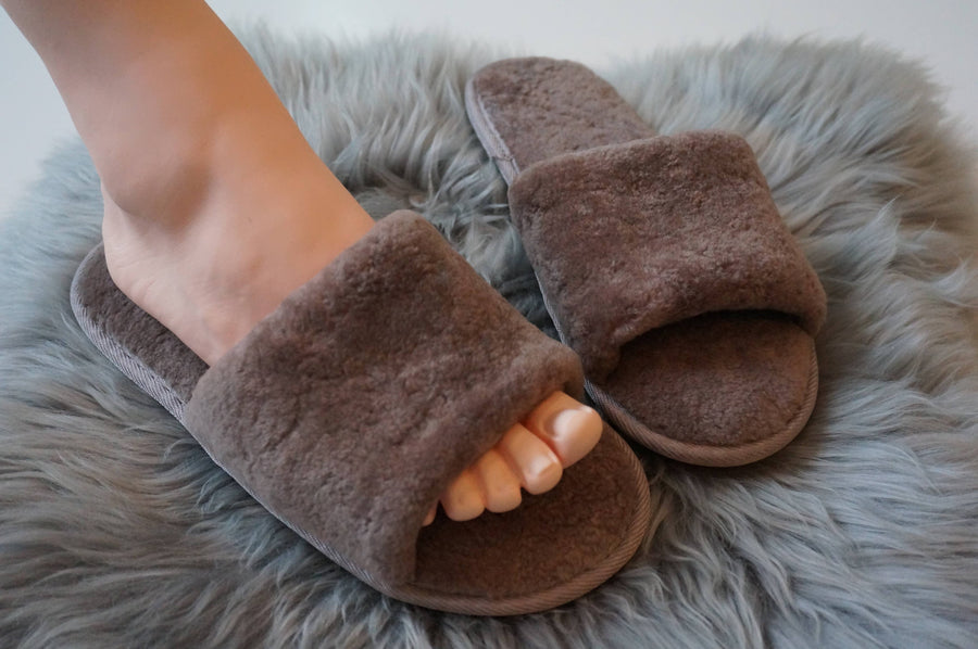 Sheared Sheepskin Slippers -  Lotus Brown 27 (Women's Sizing): 8.5 - 9.5