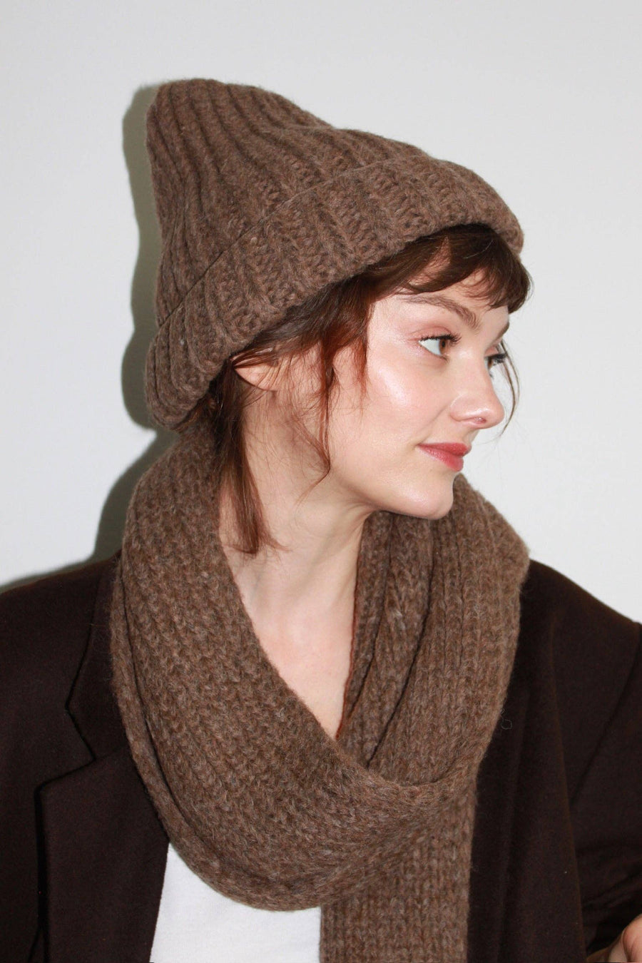 Frankie Knitted Alpaca Hat: Stone