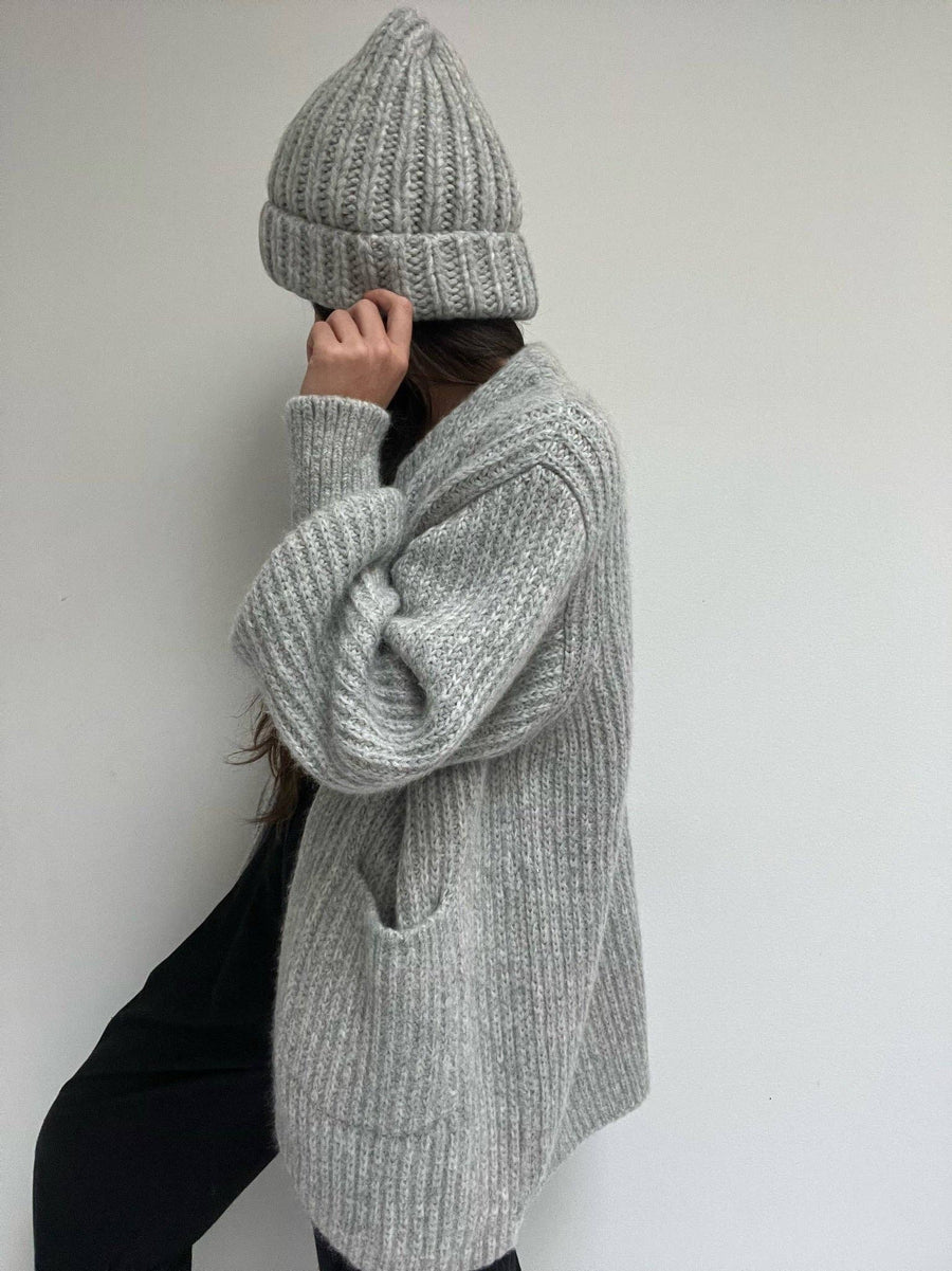 Dylan Knitted Alpaca Coat: Oat / O/S