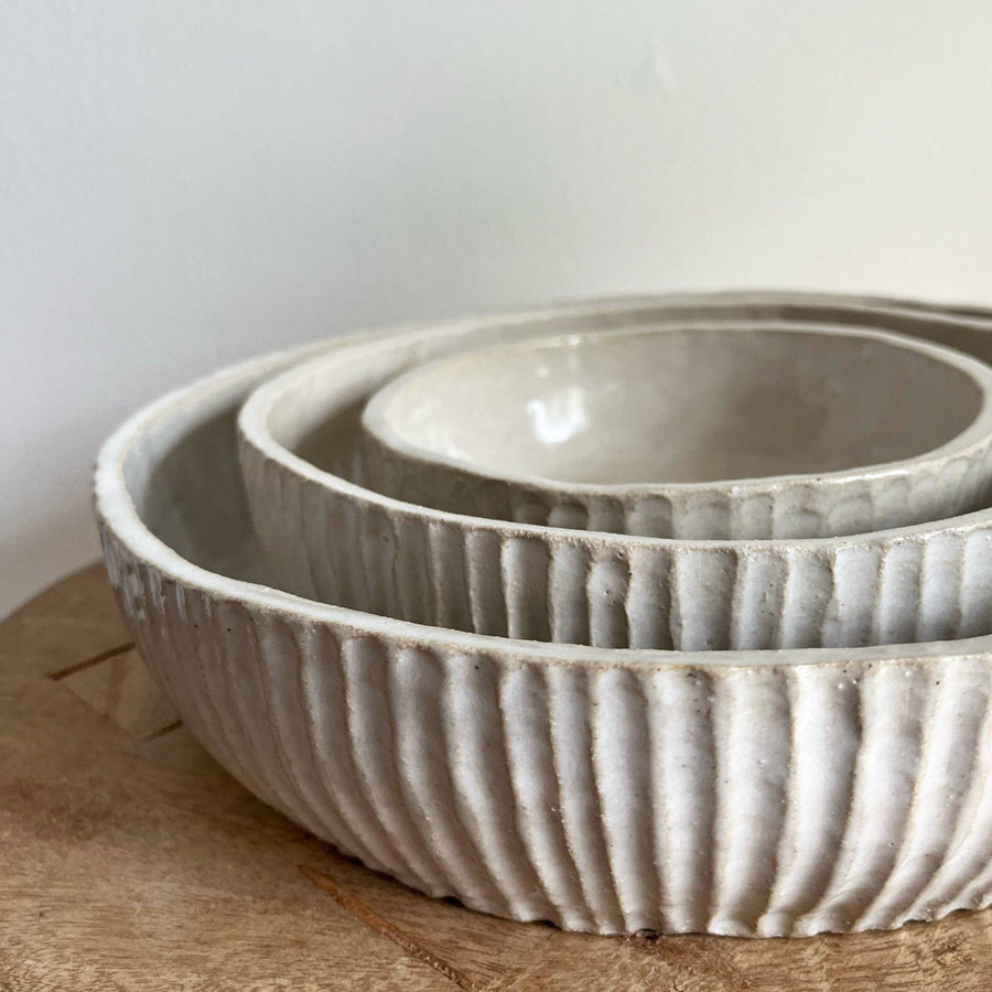 Ribbed Serving Bowls