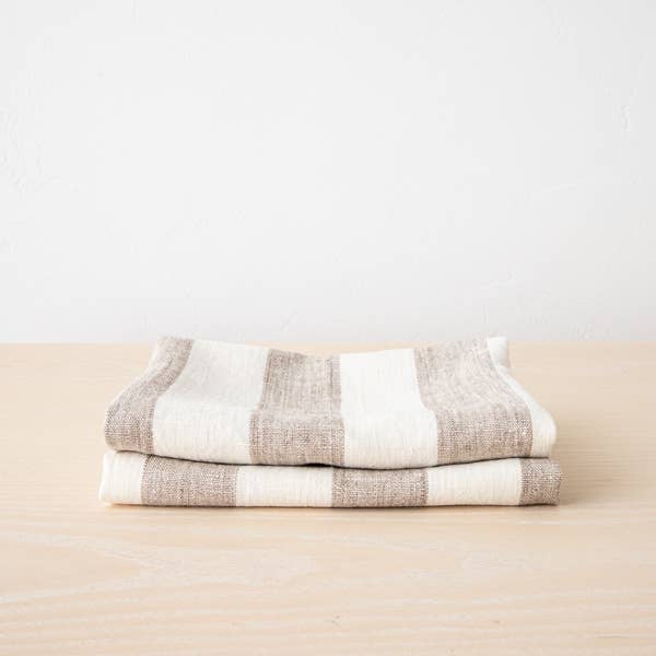 Linen Hand Towels Off White Grey Philippe