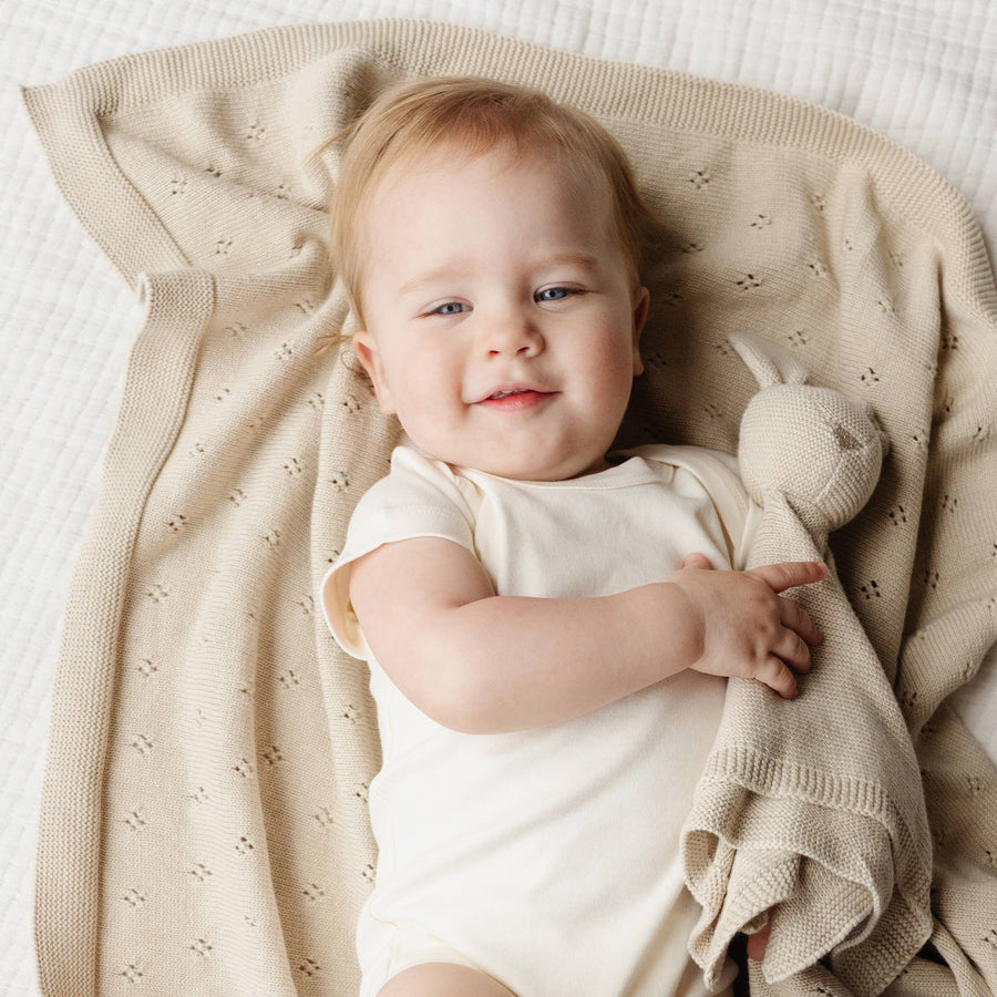 Heirloom Pique Blanket Birch Organic Cotton Baby Gift Summer