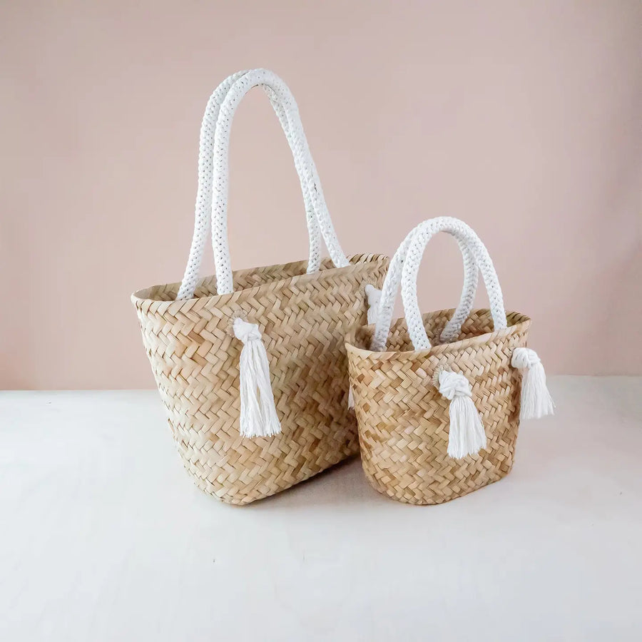 Classic Market Tote with Braided Handles