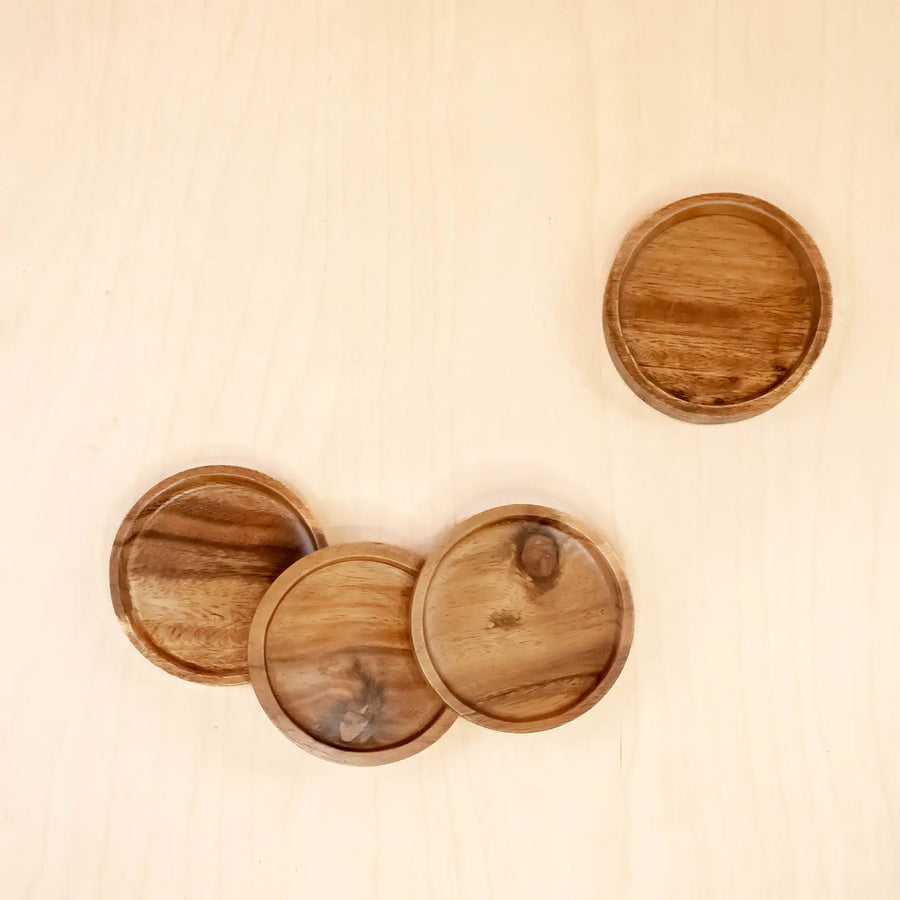 Acacia Wood Coasters, Set of 4