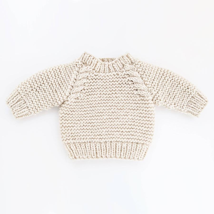 Garter Stitch Crewneck Sweater