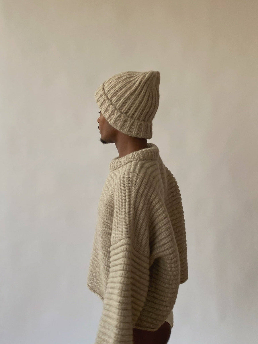 Frankie Knitted Alpaca Hat: Stone