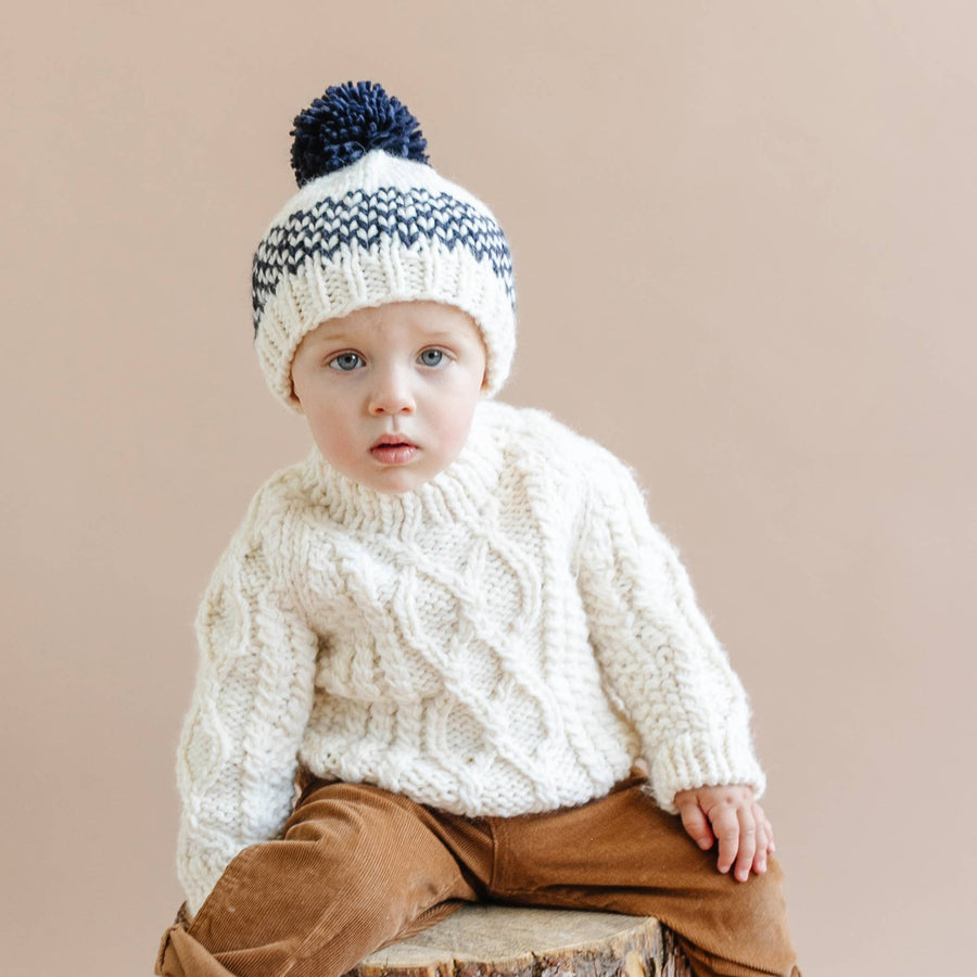 Fisherman Sweater, Cream Baby Kids Clothing Apparel Winter